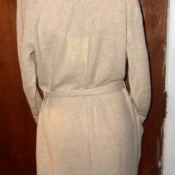 Cynthia Rowley 100% 2-Ply Cashmere Short Light Beige Robe Bathrobe XS - Picture 2 of 5